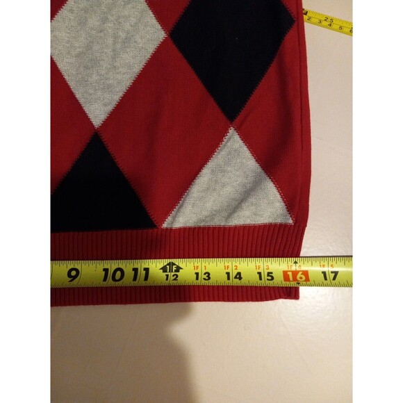 Express Mens Grey/black/red Argyle V-Neck Pullover Sweater Size‎ Small - Picture 13 of 13